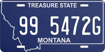 MT license plate 995472G