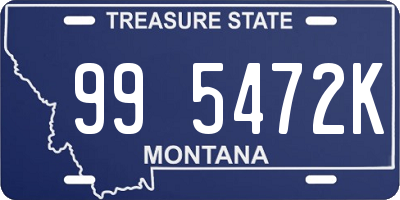 MT license plate 995472K