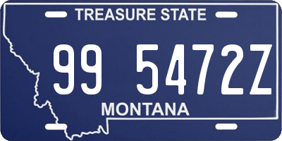 MT license plate 995472Z