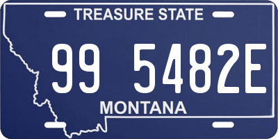 MT license plate 995482E