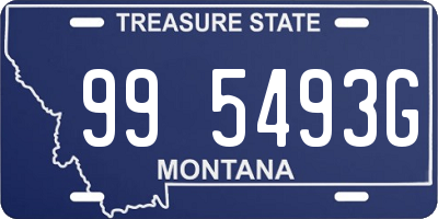 MT license plate 995493G