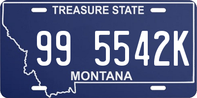 MT license plate 995542K