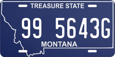 MT license plate 995643G