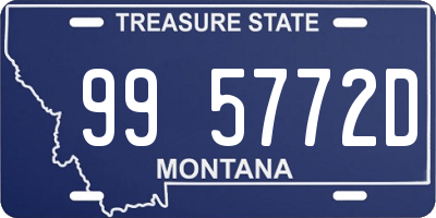 MT license plate 995772D