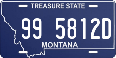 MT license plate 995812D