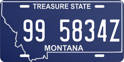 MT license plate 995834Z