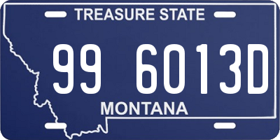 MT license plate 996013D