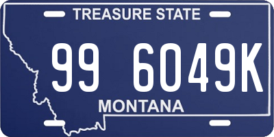 MT license plate 996049K