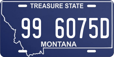 MT license plate 996075D