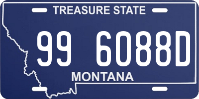 MT license plate 996088D