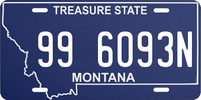 MT license plate 996093N