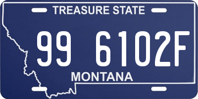 MT license plate 996102F