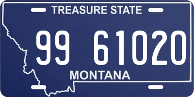 MT license plate 996102O