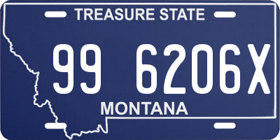 MT license plate 996206X