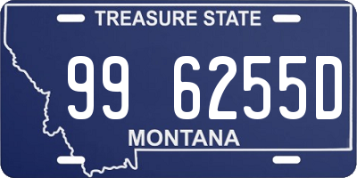 MT license plate 996255D