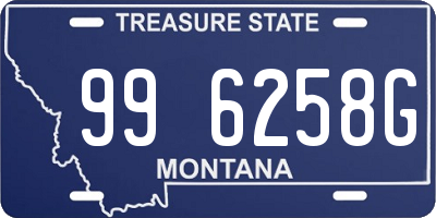 MT license plate 996258G