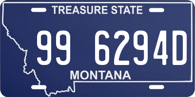 MT license plate 996294D