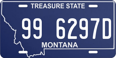 MT license plate 996297D