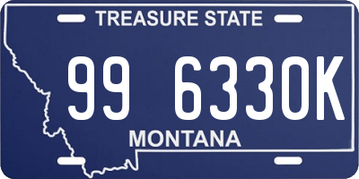 MT license plate 996330K