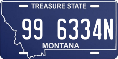 MT license plate 996334N