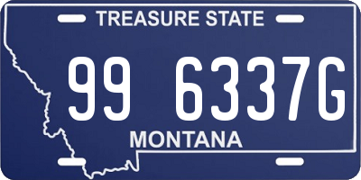 MT license plate 996337G