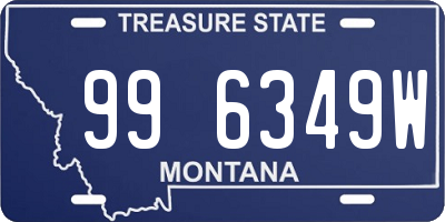 MT license plate 996349W