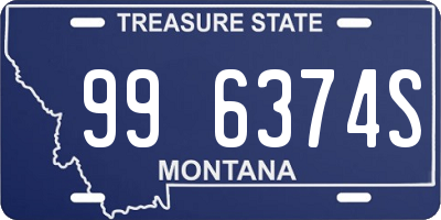 MT license plate 996374S