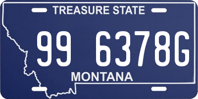 MT license plate 996378G