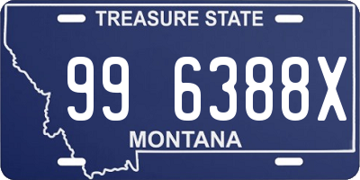 MT license plate 996388X