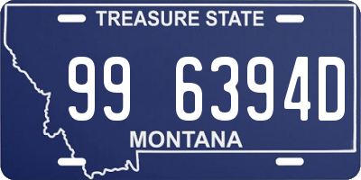 MT license plate 996394D