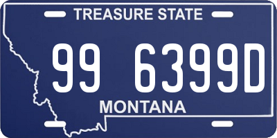 MT license plate 996399D