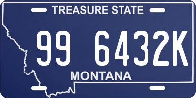 MT license plate 996432K