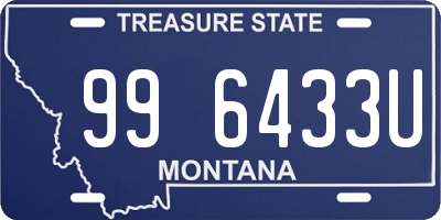 MT license plate 996433U