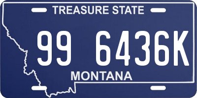 MT license plate 996436K