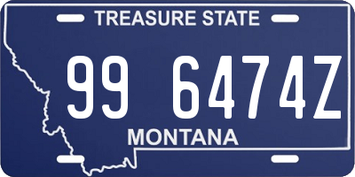 MT license plate 996474Z