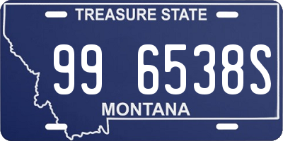 MT license plate 996538S