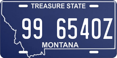 MT license plate 996540Z