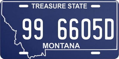 MT license plate 996605D