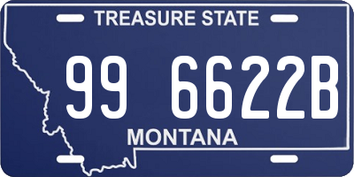 MT license plate 996622B