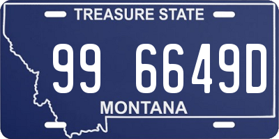 MT license plate 996649D