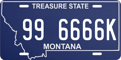 MT license plate 996666K