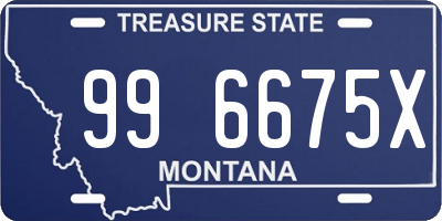 MT license plate 996675X