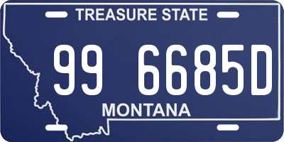MT license plate 996685D