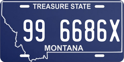 MT license plate 996686X