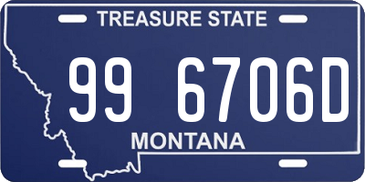 MT license plate 996706D