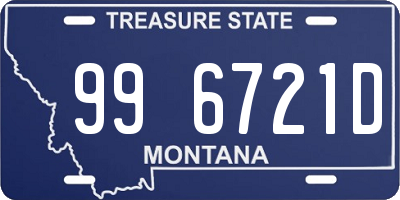 MT license plate 996721D