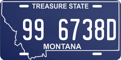 MT license plate 996738D