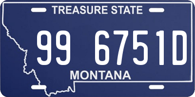 MT license plate 996751D