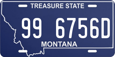 MT license plate 996756D