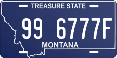 MT license plate 996777F